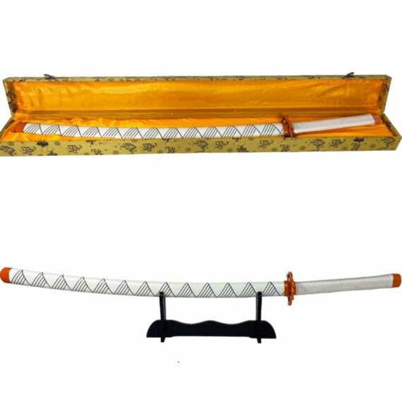 Katana coupant de Kyōjurō Rengoku-Démon Slayers avec coffret et support
