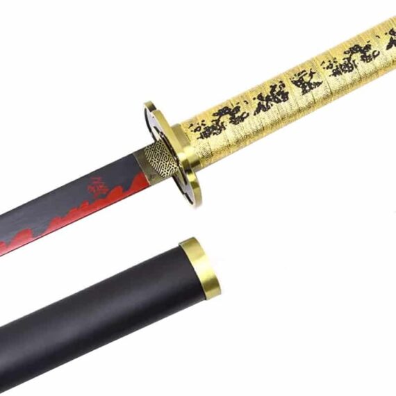 Katana-demon slayer poignée dorée