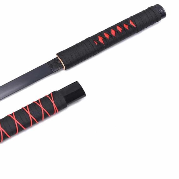 sabre Kakashi anbu poignée tressage noir et rouge