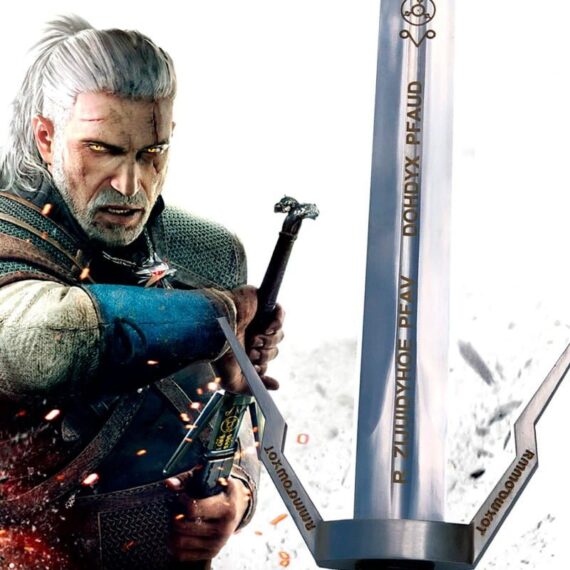 Epée Twin Wolf Geralt de Riv -The Witcher 3 - Lame Gravée