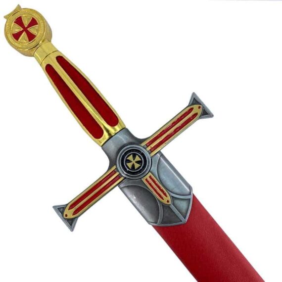 manche épée templiers rouge