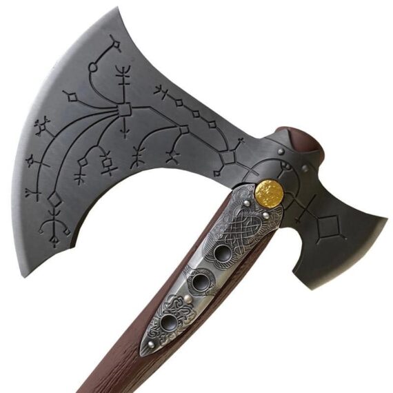 Hache de Kratos God of War lame gravée